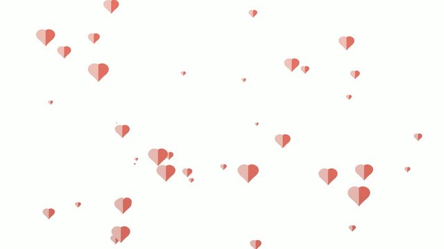 Love emoticons spread motion. social media animation isolated on white background..paper cut style