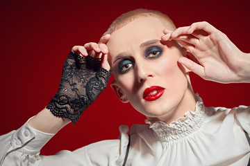 transgender person with makeup