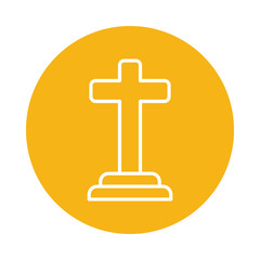 Obraz premium religion cross block style icon vector design