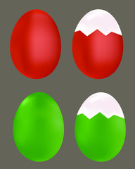 Ornament set of easter eggs  with ornament