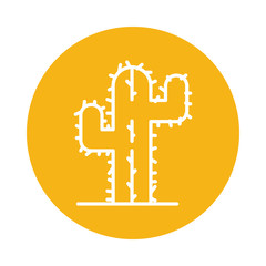 Isolated cactus plant block style icon vector design