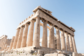Detail of the Partenon in the Acropolis. Athens, Greece - obrazy, fototapety, plakaty