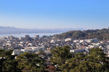 Fototapeta na wymiar 松江城から見た松江市街