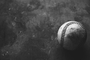 grunge baseball on texture black background
