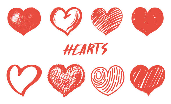 Social media vintage heart like. Comment icons set. Follower or Notification elements for network. Hand drawn engraved monochrome love sketch. Vector illustration.