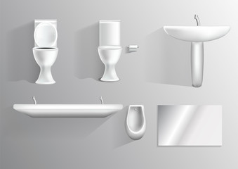 Realistic toilet collection.