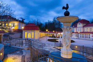 Fototapeta premium Night Spa Libverda in north Bohemia, Czech Republic
