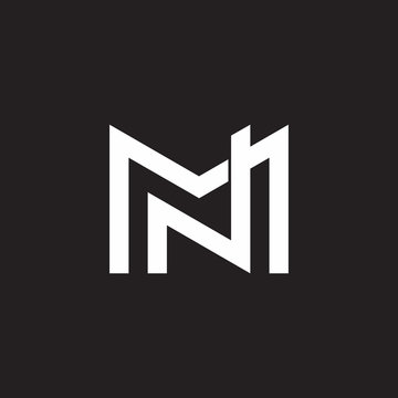 letter mn simple geometric 3d overlapping design logo vector