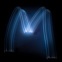 alphabet letters created from light painting 