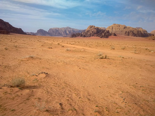 Fototapeta na wymiar desert landscape of Wadi Rum