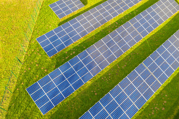 a modern solar cell park from above