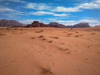 rock formations and desert landscape of Wadi Rum