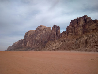 Desert mountains in Wadi Rum, Jordan
