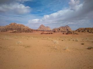 Fototapeta na wymiar desert mountains in Wadi Rum Jordan
