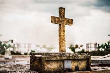 cross on cemetery