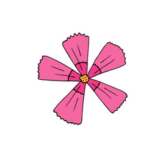 Vector hand drawn doodle sketch pink wild clove isolated on white background