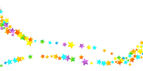 Rainbow Festive Confetti. Carnival Star Falling.