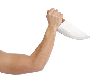 hand with a knife weapon threat