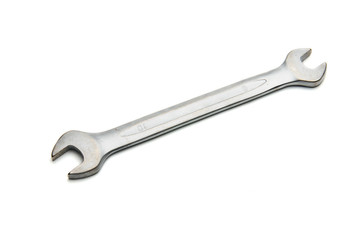 Wrench for nuts and bolts on a white background