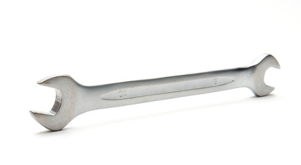 Wrench for nuts and bolts on a white background