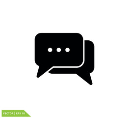 Bubble speech icon vector logo template illustration