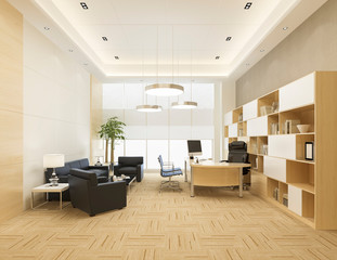 Fototapeta na wymiar 3d rendering luxury business meeting and working room in executive office