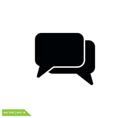 Naklejka premium Bubble speech icon vector logo template illustration