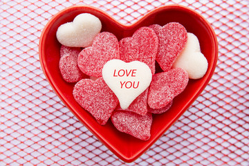 Fototapeta na wymiar Love you heart shaped treats 