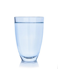 Glass of fresh water on white background