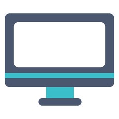 Computer display icon in flat style. PC Monitor, TV screen symbol.