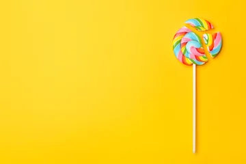 Foto auf Glas Crushed lollipop on color background © Pixel-Shot
