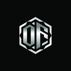 Initial Letters OF Hexagon Logo Design