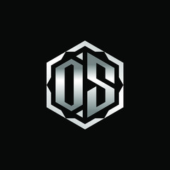 Initial Letters OS Hexagon Logo Design