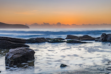 Soft Pale Sky Autumn Sunrise by the Sea