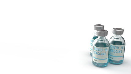 covid 19 vaccine 3d rendering for medicine content.