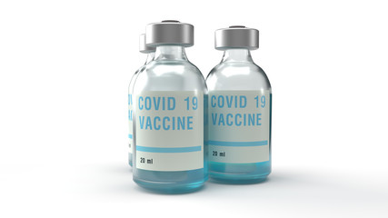 covid 19 vaccine 3d rendering for medicine content.