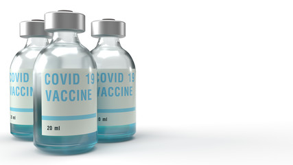 covid 19 vaccine 3d rendering for medicine content.