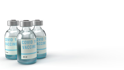 covid 19 vaccine 3d rendering for medicine content.