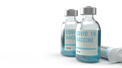 covid 19 vaccine 3d rendering for medicine content.