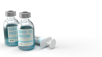 covid 19 vaccine 3d rendering for medicine content.