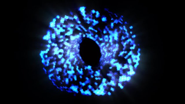 Abstract Glowing Ring Loop Spheres Twisting in Mobius Prism Shape - 4K Seamless Loop Motion Background Animation