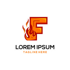 Letter F Burn Fire Abstract Creative Modern Illustration Icon Logo Design Template Element Vector