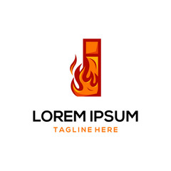 Letter I Burn Fire Abstract Creative Illustration Icon Modern Logo Design Template Element Vector