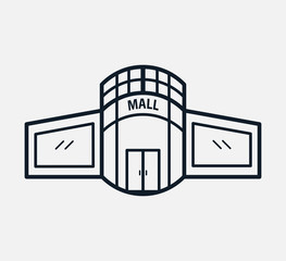 Building mall icon vector logo design template flat style trendy