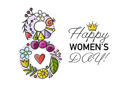 International Women s Day. Greeting card for your design. 8th of march