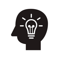 Head bulb icon. Vector graphic illustration. Suitable for website design, logo, app, template, and ui. EPS 10.