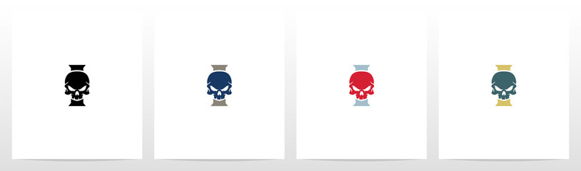  Skull On Letter Logo Design I