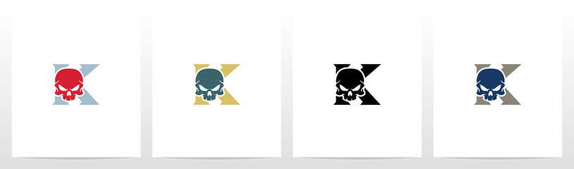  Skull On Letter Logo Design K