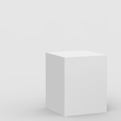 3d gray white cube and box podium .. minimal scene studio background. Abstract 3d geometric shape object illustration render. Display for online business product.