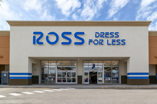Orlando, Florida, USA- February 7, 2020: Ross Dress for Less storefront in Orlando, Florida, USA. Ross Dress for Less, is an American chain of discount department stores. 